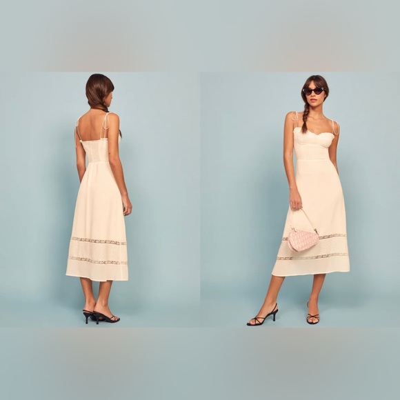 New with tags women’s REFORMATION Ronan Dress Ivory Size 6 - Picture 2 of 8